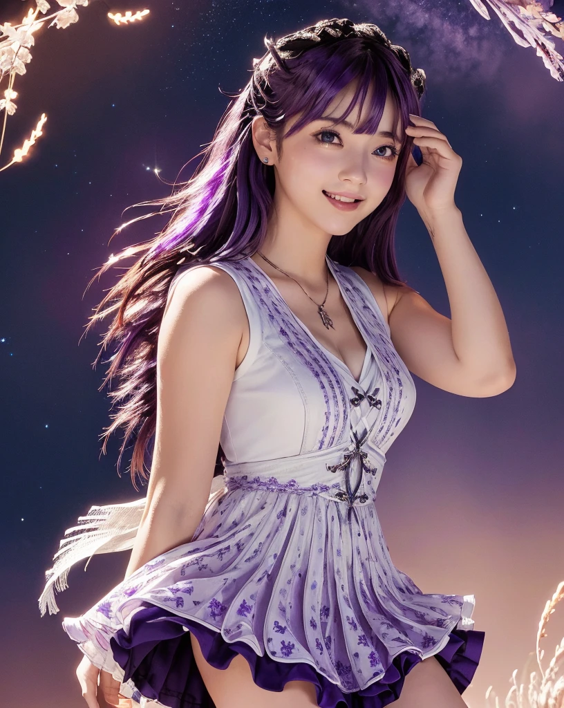 1girl, full body, cowboy shot,
(Rembrandt), illustration, (masterpiece), (best quality), (ultra_detailed), finely detail, (Depth of field),
HshinoAi,gloves, tongue out, tongue, long hair, star \(symbol\), looking at viewer, (purple hair:1.2), purple eyes, upper body, hair ornament, :p, frills, pink shirt, smile, sleeveless, shirt, idol, symbol-shaped pupils, hands up, bangs, one side up, star-shaped pupils, arms up,
dress pull,
Roaring Twenties, isometric, from above, sky, flower, cliff,
