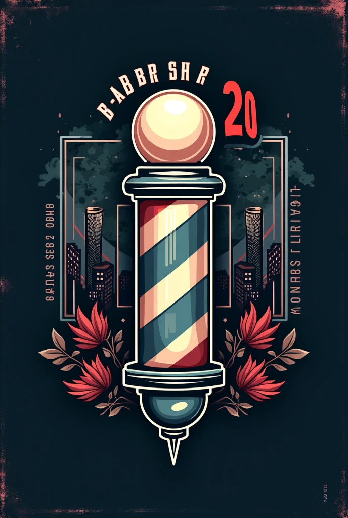 Image of a barbershop logo called Barber Shop 20 with an urban vibe
