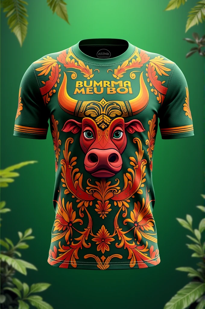 make a soccer shirt version of bumba meu boi and also make the back of the shirt 