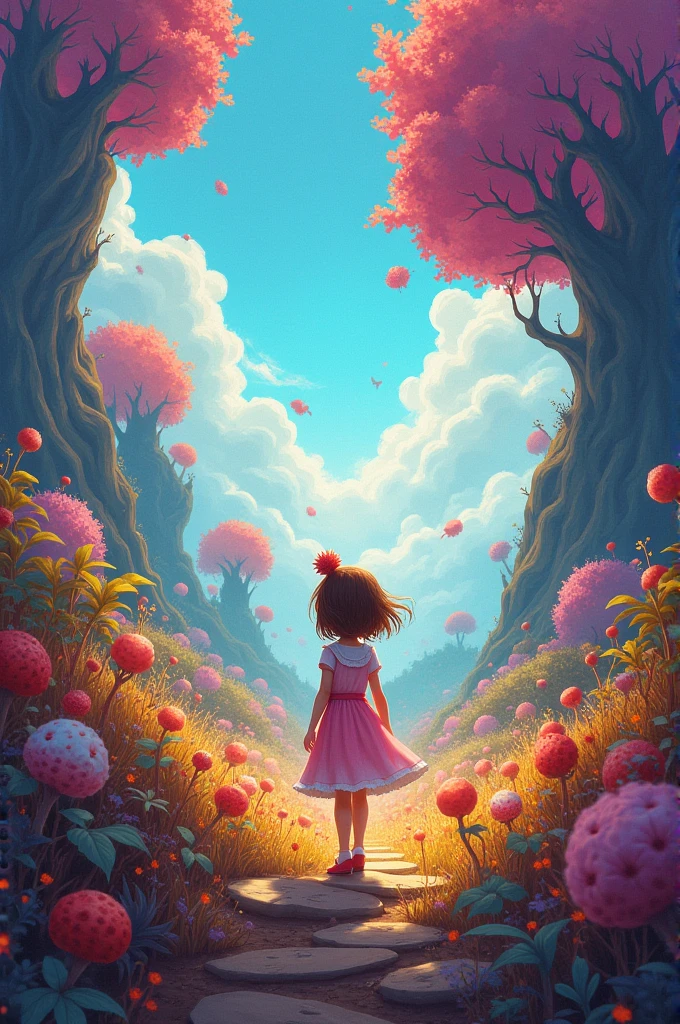  Lina found herself in a magical world filled with vibrant colors and joyful sounds..