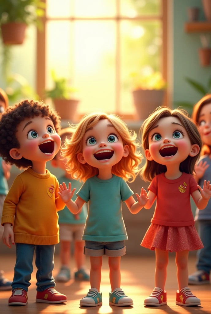  children singing happy 