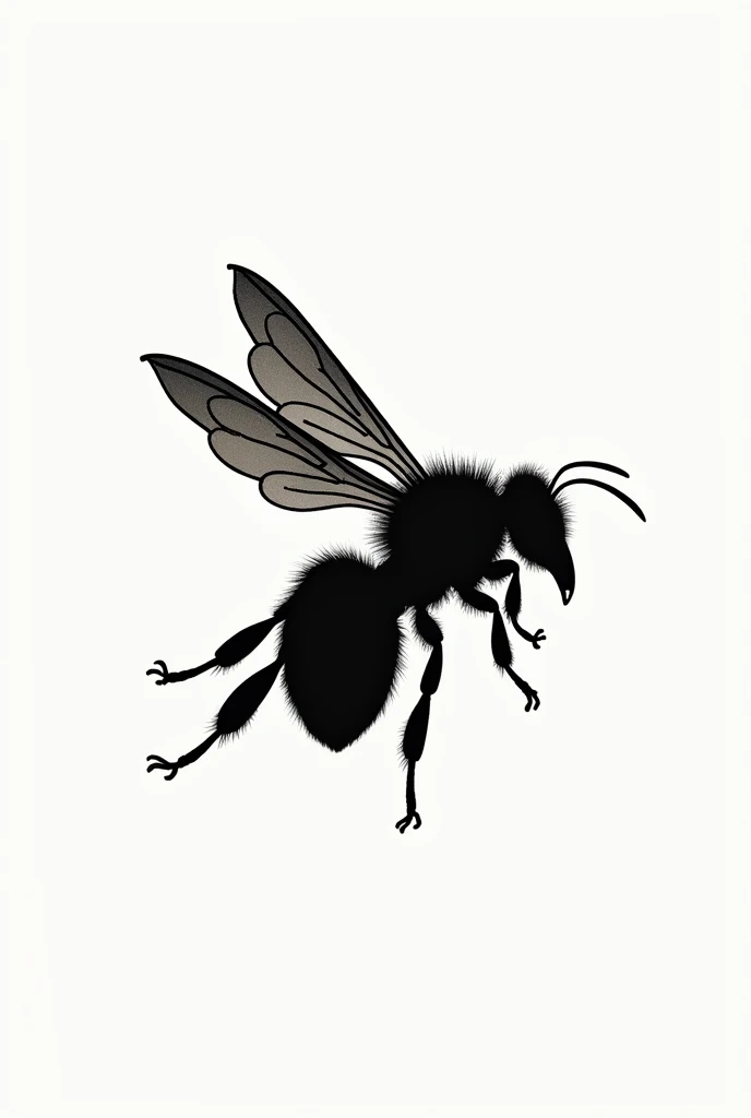silhouette of a stingless bee
