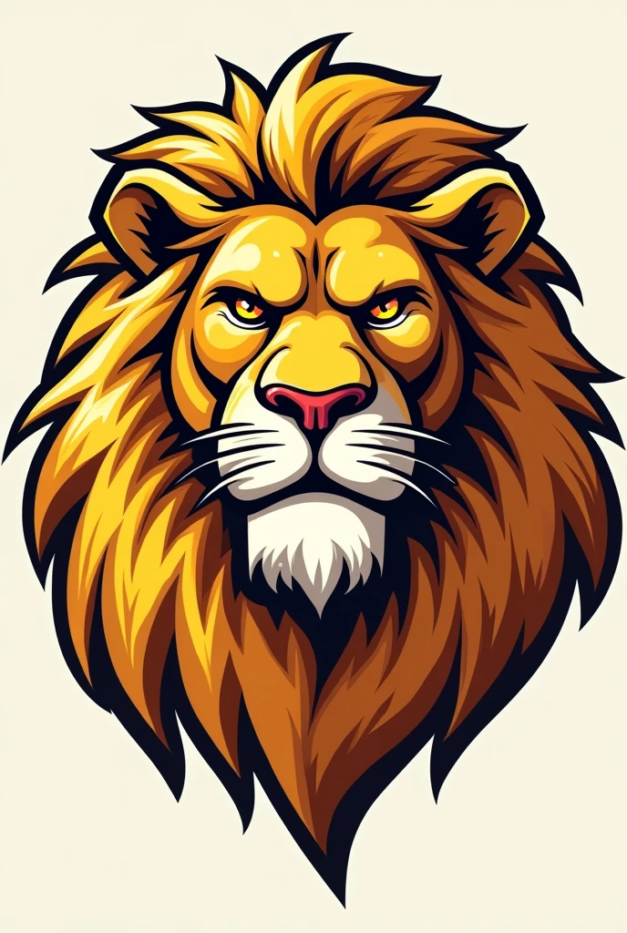 Photo of a very muscular and buff lion
for a very cartoon gym logo
just the head with golden mane 