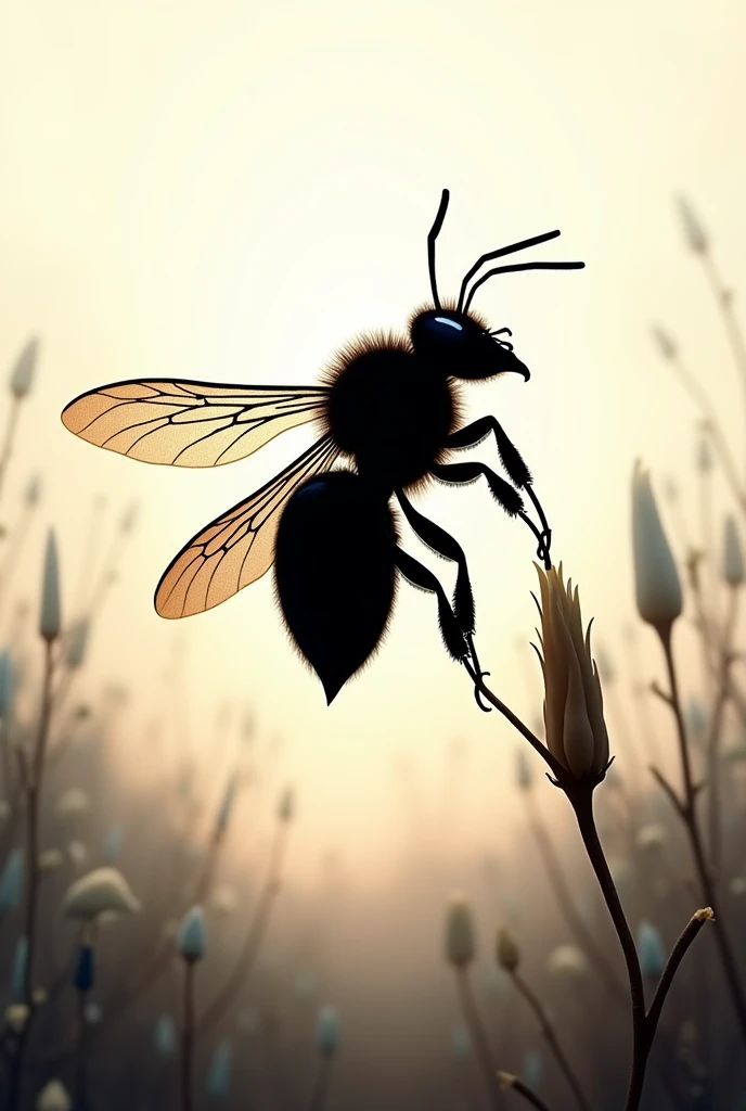 silhouette of a stingless bee