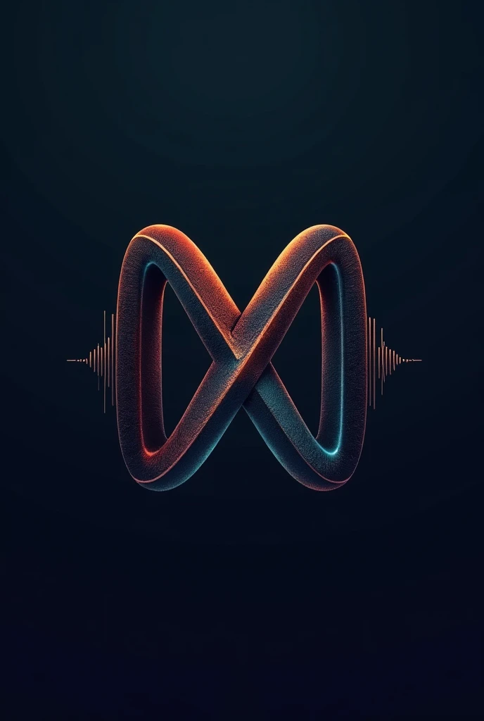 Letter MW as if they were lines of sound logo