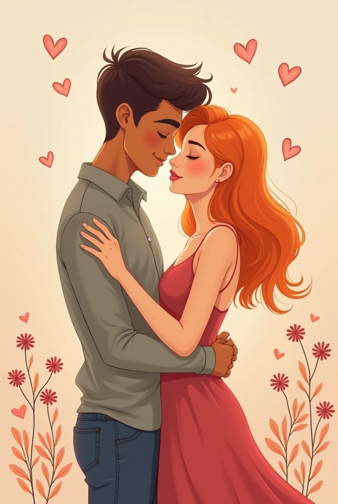 Cute couple, she's white with orange hair and he's brown-skinned