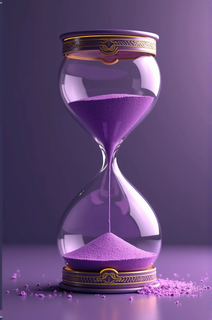 To make a realistic hourglass. THE IMAGE BEING MADE FROM A PURPLE COLOR PALETTE, Yellow 