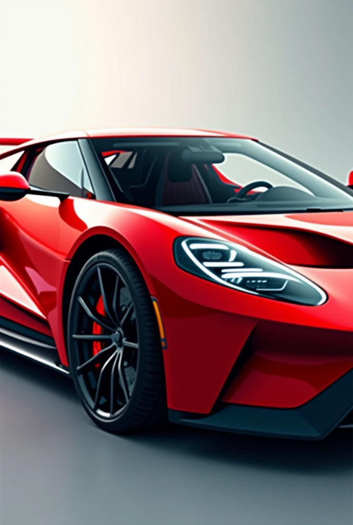 (photorealism:1.2), beautiful car, Ford gt 2017 model Fierya red