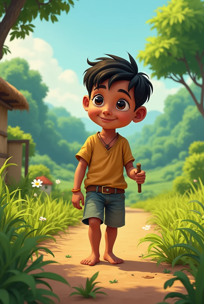 Cartoon animation video
Raju was a poor boy who lived in a small village surrounded by lush green fields and dense forests. He lived with his widowed mother in a tiny hut made of mud and thatch. Raju's father had
passed away when he , and his mother worked tirelessly to make ends meet.