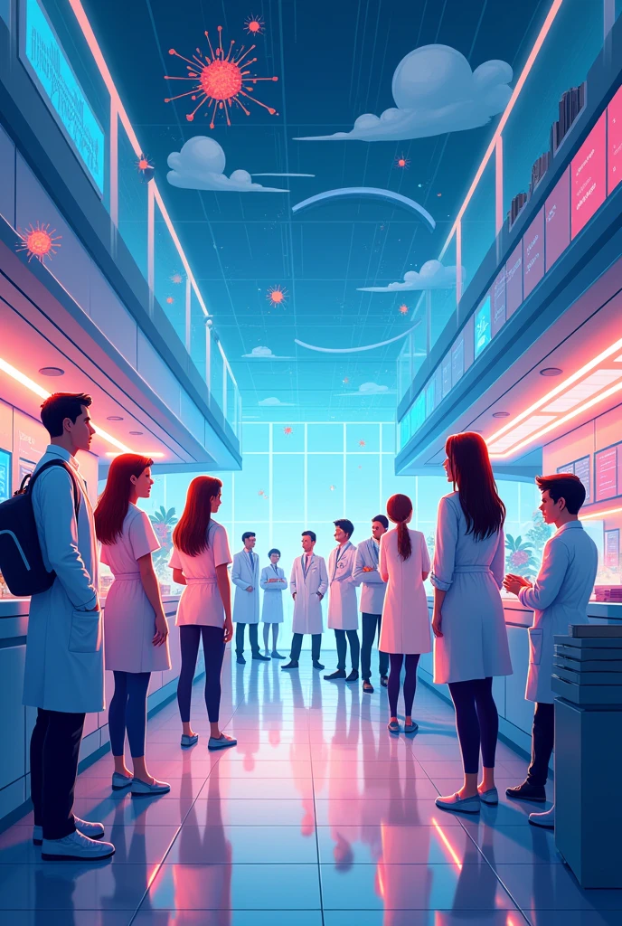 medicine, anitflu, colorful, modern, day and night 