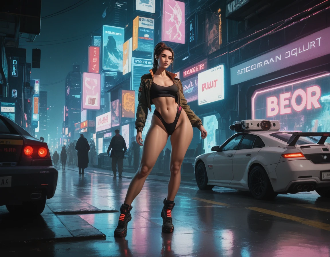 Full body of a Syrian woman, blue curly hair, white crop top and light blue pleated skirt, big tits, angry look, looking at the viewer, at the mall, natural skin texture, 24mm, 4k textures, bright cinematic light, photo and gross, photorealism, photorealistic, intricate, elegant, Very detailed, sharp focus, ((((((cinematic look)))), soft tones, crazy details, intricate details, hyperdetailed, low contrast, soft cinematic light, bright colors, Exposure Mix, HDR, bottom viewing angle, full body from head to toe, hand on chest, wearing choker, thick thighs, socks above the knees