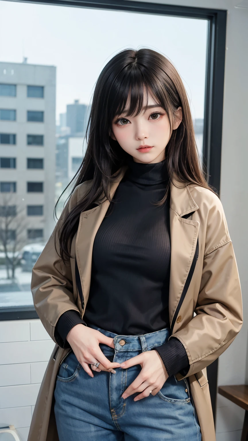 (最高qualityのディテール)、Realistic、8K Ultra HD、High resolution、(one person's:1.2),(Glasses、Fatal Beauty,Attractive beauty) ,(A supple and powerful physique),(Sensual charm),(Glasses、Mysterious charm:1.1),(Big Breasts、Fascinatingシルエット),The 超detailedな、高qualityのテクスチャ、複雑なdetailed、detailed、非常にdetailedなCG、高qualityの影、detailed 美しく繊細な顔、detailed 美しく繊細な目、Written boundary depth、Ray Tracing、20th Generation、Cute K-Pop Girls、(The Face of Ulzan in Korea)、Thin face、(Urzan-6500-v1.1:0.6)、PurerosFace_v1、Glowing Eyes、Perfect body、 Viewer Display、(最高qualityのディテール:1.2)、Realistic、8K Ultra HD、High resolution、Woman close up, Realistic rendering, 8k artistic german bokeh, Fascinating, Real Girls, Gurwitz, Gurwitz-style artwork, Roleplay, Realistic 3D style, cgstation Popular Topics,, 8K Portrait Rendering,(truth,truth:1.4),(Sparkling eyes girl:1.2)、Best image quality, 最高quality, Realistic, 超detailedな, Realistic, 4K 8K Ultra HD Full Color RAW Photos, Fujifilm(Medium format), Hasselblad, Carl Zeiss, Incredible dynamic range photography(utility_art:Smooth-768:1.1),High resolution, High pixel count, 明確なdetailed, Clear images, Natural color reproduction, Noise Reduction, High fidelity, quality, Software Improvements, Upscaling, Optimized Algorithms, Professional-level retouching,
1. Oversized coat:
The coat is、Choose an oversized design that covers from shoulders to knees.。Color is classic navy or black、or warm khaki or beige, wait.、Choose colors that match the season。
2. Knitted sweater or turtleneck:
To protect yourself from the cold、Knitted sweater or turtleneckを選択してください。Match the texture and color of the knit to the coat.。
3. Wide leg pants:
For pants, Choose a wide-leg design、Combines ease of movement and style。Denim in dark tones or black trousers will look good.。
4. Knee-high boots:
What is included in an oversized coat、足首からふくらはぎまでカバーするKnee-high bootsとの組み合わせ。Boots are black or dark brown and chic.、Gives a stylish impression。
5. accessories:
シンプルなゴールドまたはシルバーのaccessoriesを選択してください、Add elegance to your outfit。for example、Long necklaces and large earrings are recommended.。
6. Handbags:
Handbags、Choose a color that matches the tone of your outfit.。Shoulder bags and tote bags are convenient and stylish。
7. Compensateと髪型:
Compensate, Choose natural colors that flatter your skin。Wavy Hair、By creating loose curls、Appeal to softness。