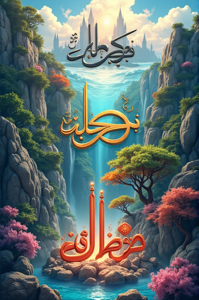 Create a 3d illustration of name”Muhammad Zohan Durrani” in different style with different beautiful backgrounds