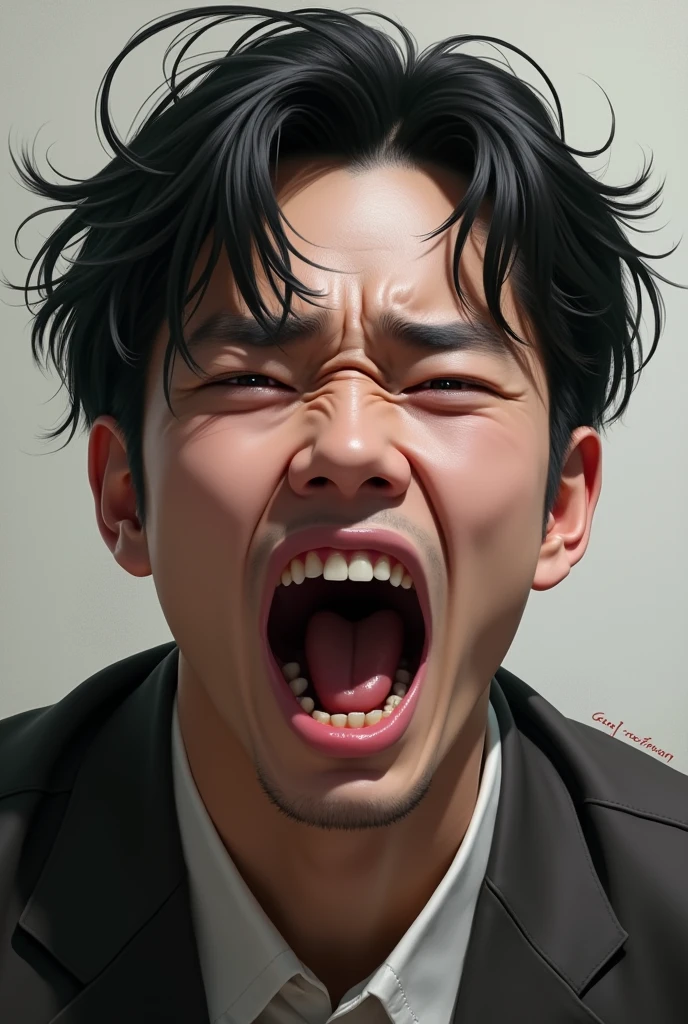 The character "Shen Yuan" from "Scum Villain's Self Saving System" is screaming 😱
