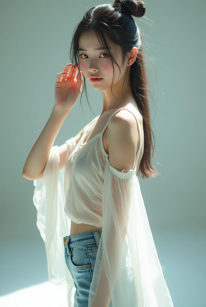 日本people、1people、The most beautiful woman、clear、Shiny black hair、Photo Style、length, bangs、light makeup、Standard face、(((Wearing a white Etchu loincloth)))、((Light clothing:0.5))、(She is hiding her breasts by wrapping a cloth around her chest.)、Summer festival、Showing off her ass, (((The lower half of the body is covered only with a loincloth))), Sacrificial Ritual、32k, Raw photo、Highest quality、Full body image