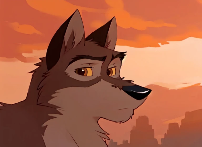 balto, 4k, high resolution, best quality, detailed, posted on e621, solo, anthro body, older male, masculine, male, very masculine, (very muscular:1.2), (plain background:1.1), (correct anatomy):1, (detailed eyes:1.1), sexy, (cel shaded:1.2), cartoony shading, (strong shadows, dramatic shadows):1.2, confident, (by takemoto arashi, by meesh, by Taran Fiddler), strong, (half body, upper body:1.1), brown eyes, yellow sclera,