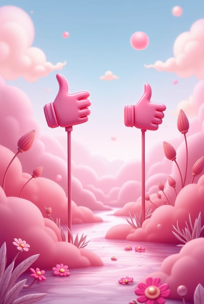 Like subscribe marks pink