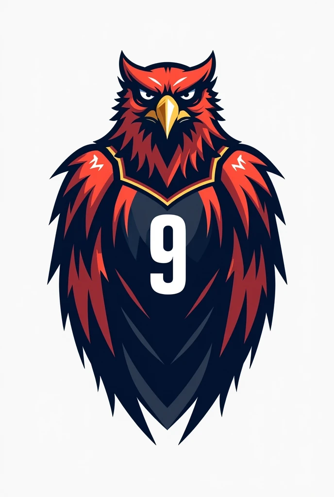 Hawks logo combined with a number for a goalkeeper's jersey