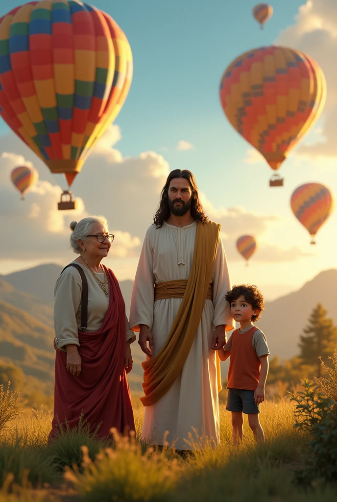 Realistic photo of the feelings from the movie Up, along with Jesus