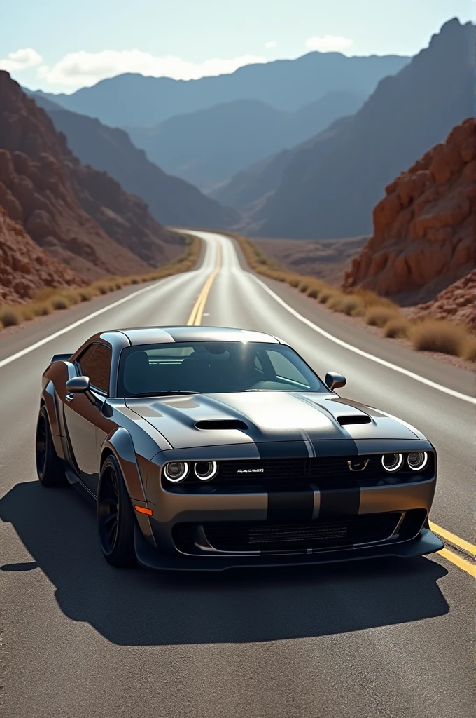 Fazer um carro Dodge Challenger hellcat misturado com um Mustang gt