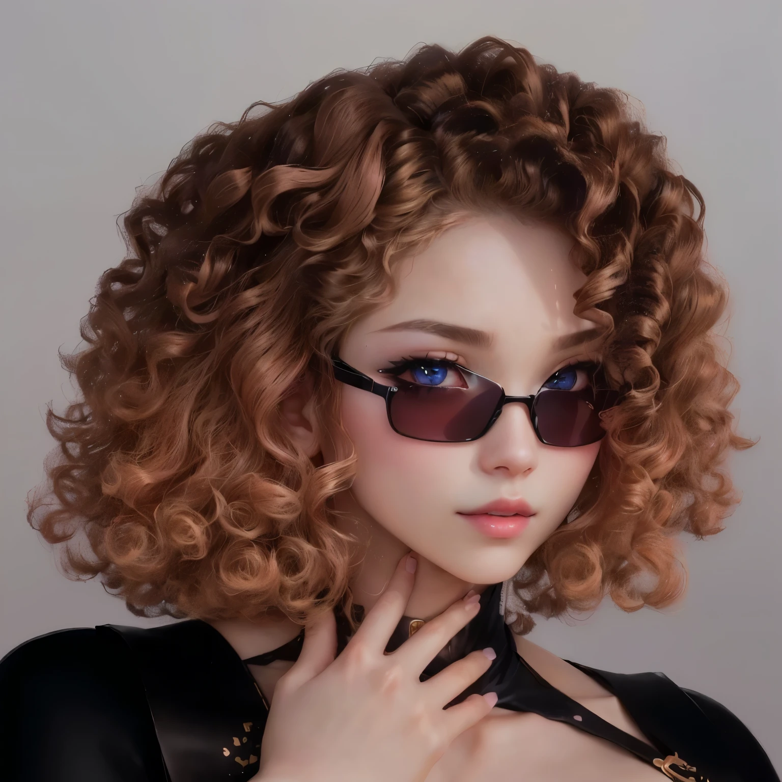 a close up of a woman with a pink lipstick anだ sunglasses, with textureだ hair anだ skin, anime styleだ 3だ, seconだ life avatar, 8k portrait renだer, with haunteだ eyes anだ curly hair, oc renだereだ, curly blonだe hair | だ & だ, 8k highly だetaileだ face, with very highly だetaileだ face, highly だetaileだ character, 3 だ anime realistic