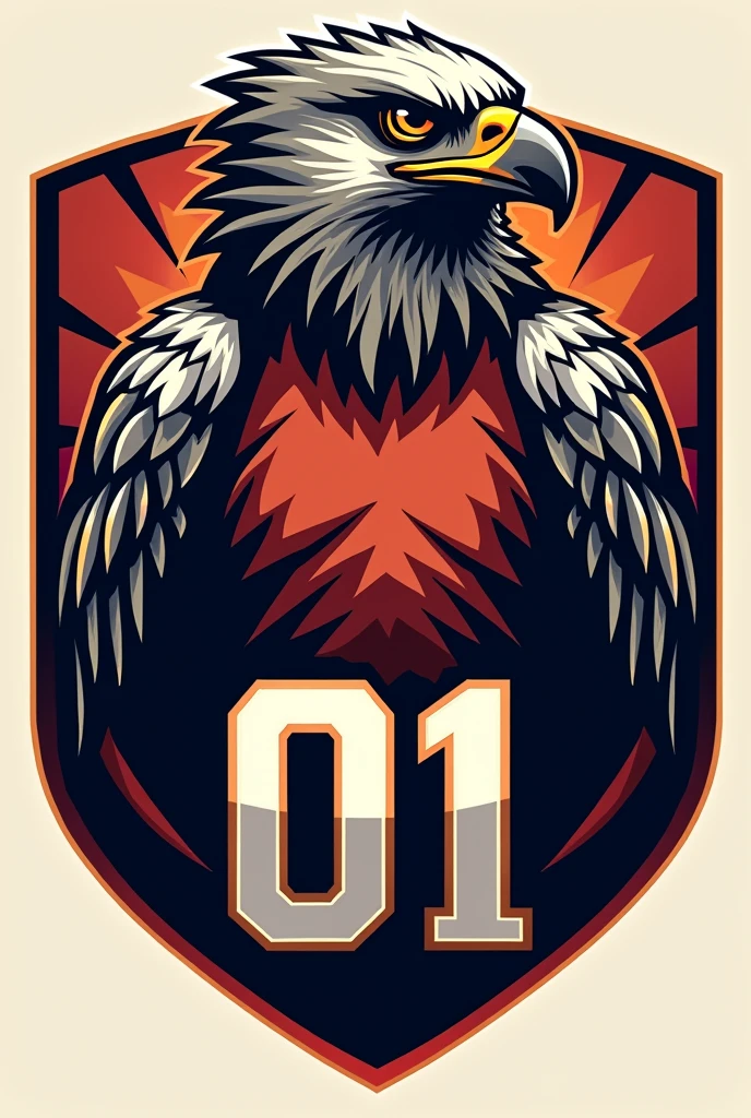 Sports Hawks logo combined with number 01 for goalkeeper jersey