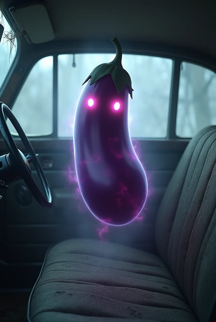 Berinjela Fantasmagórica em um automobile de Luxo:
Eggplant Visual: Add an ethereal or translucent effect to the eggplant, with glowing eyes and a hazy aura around it.
automobile: Imagine a vintage luxury car, covered in dust and shrouded in ghostly mist. Details like spiderwebs or cracks can intensify the mood.