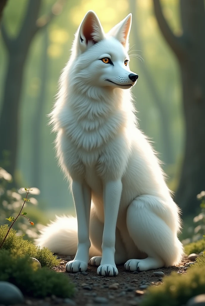 Confident white fox