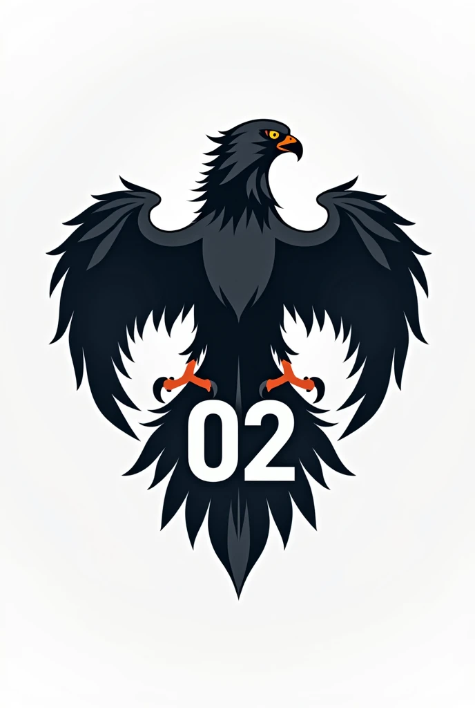 Sports Hawks logo combined with number 02 for goalkeeper jersey