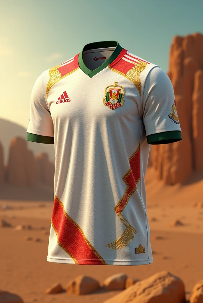Egypt football shirt , white gold and red or green color