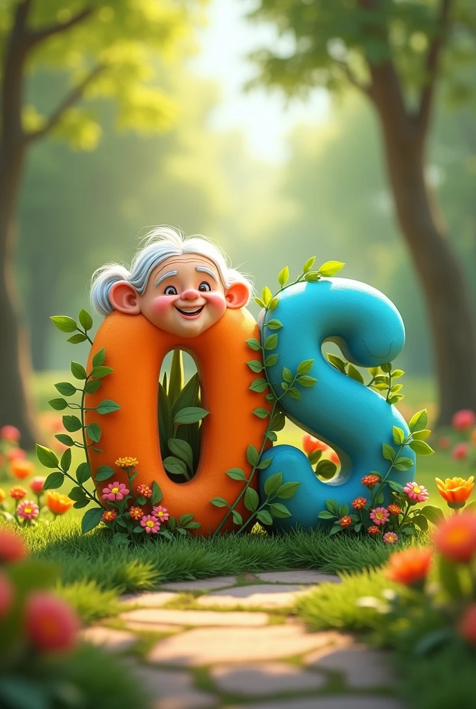 logotype?. Logo, background park ,cheerful colors, use letters O S, ELDERLY. Experience.. very realistic