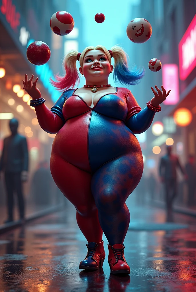 Chubby Harley Quinn juggling
