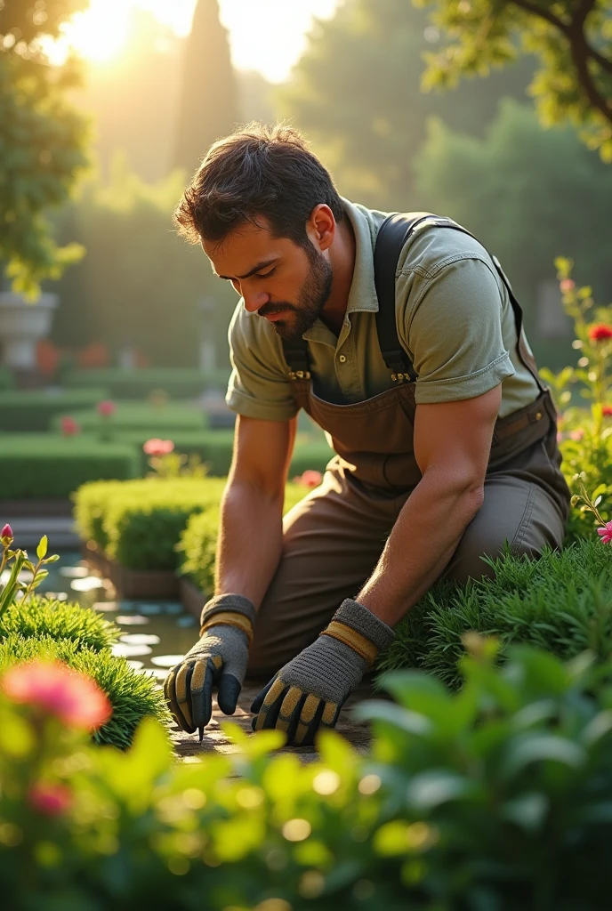 Landscaping worker