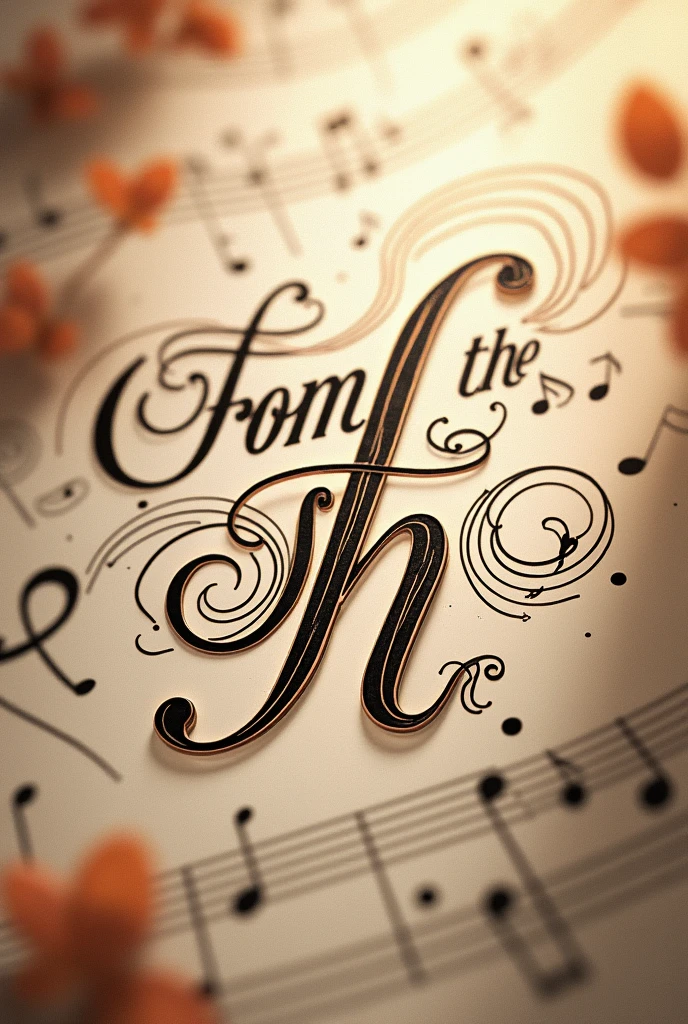 An image with the text “from the h” in an elegant music style