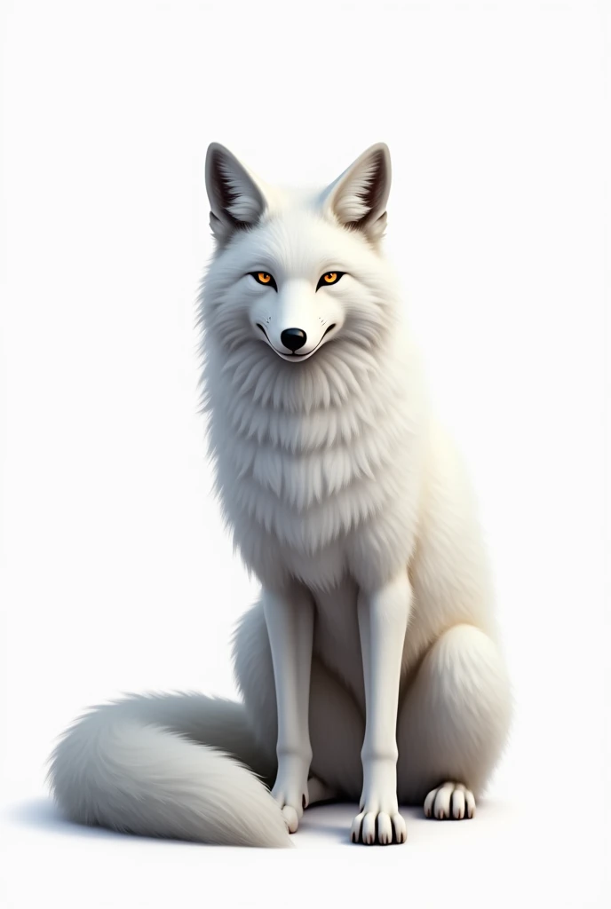 Confident White Fox PNG Background
