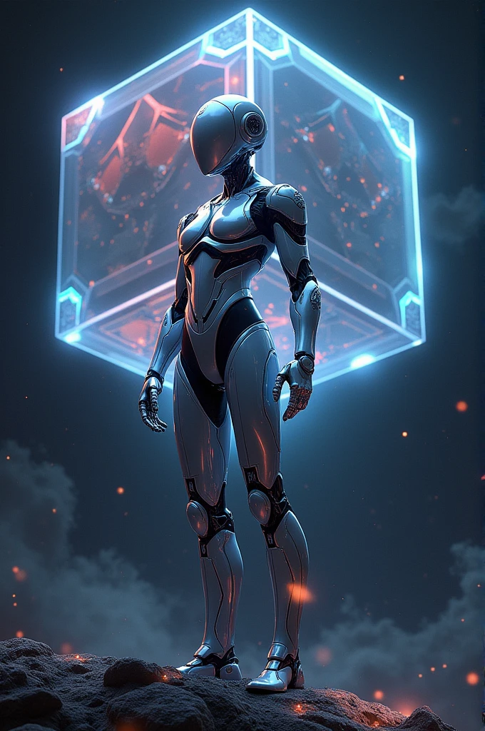 The Ramces robot from the cube star 
Could you make a robot showing its planet (so cube) in space and it looks really beautiful?