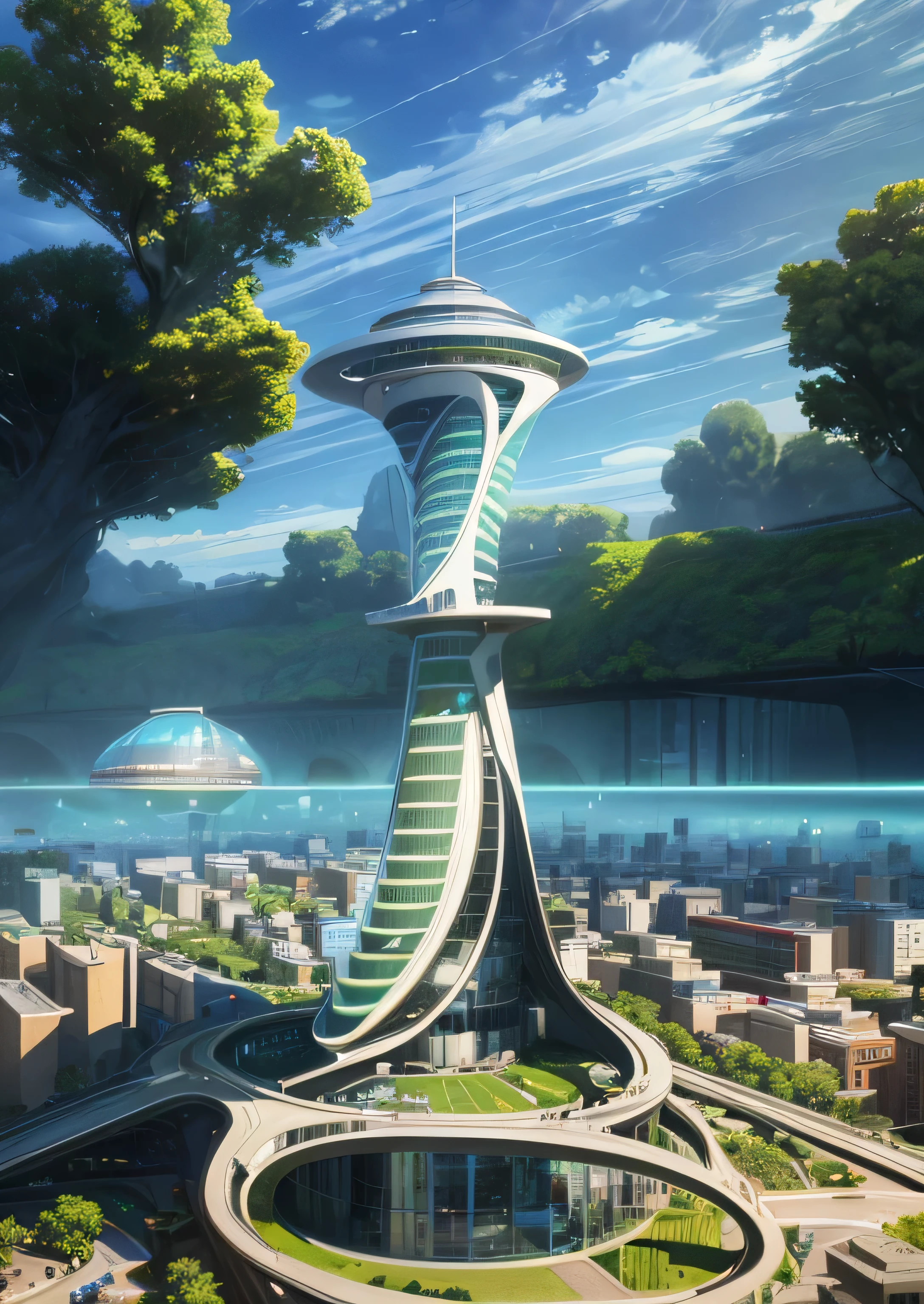 (Best quality,4K,8K,A high resolution,Masterpiece:1.2),Ultra-detailed,(Realistic,Photorealistic,photo-realistic:1.37),Wide-angle lens, Futuristic city, Smart Forest City, Smart cityscape,Mayan heritage, The interaction of nature and the divine world, An organic fusion of nature and urban elements, Streets of the future, Modern age city, planties, The vegetation is intertwined with the urban landscape, Harmonious synthesis, Futuristic architecture, Advanced technology, Lush greenery, futuristic skyscrapers, Vibrant colors, Nature-inspired design, Intelligent infrastructure, sustainable development, clean energy, Advanced transportation system, Floating garden, High-tech architecture, Connected ecosystem, Urban biodiversity, High-tech urban planning, Intelligent lighting system, Lively atmosphere, Futuristic mode of transportation (flying cars, Maglev train), aerial walkways, Transparent dome, Innovative urban agriculture, Vertical garden, holographic displays, Augmented reality integration, futuristic fashion, High-tech gadgets, Multicultural influence, Bustling city life