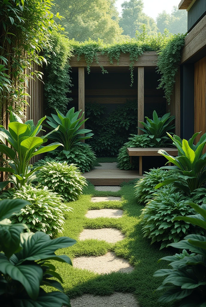 Garden with few plants