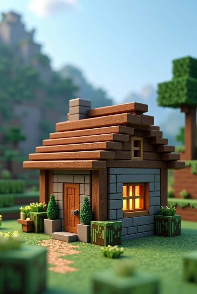 Asme una construcción 🏡 sobre Minecraft pero pequeña 
