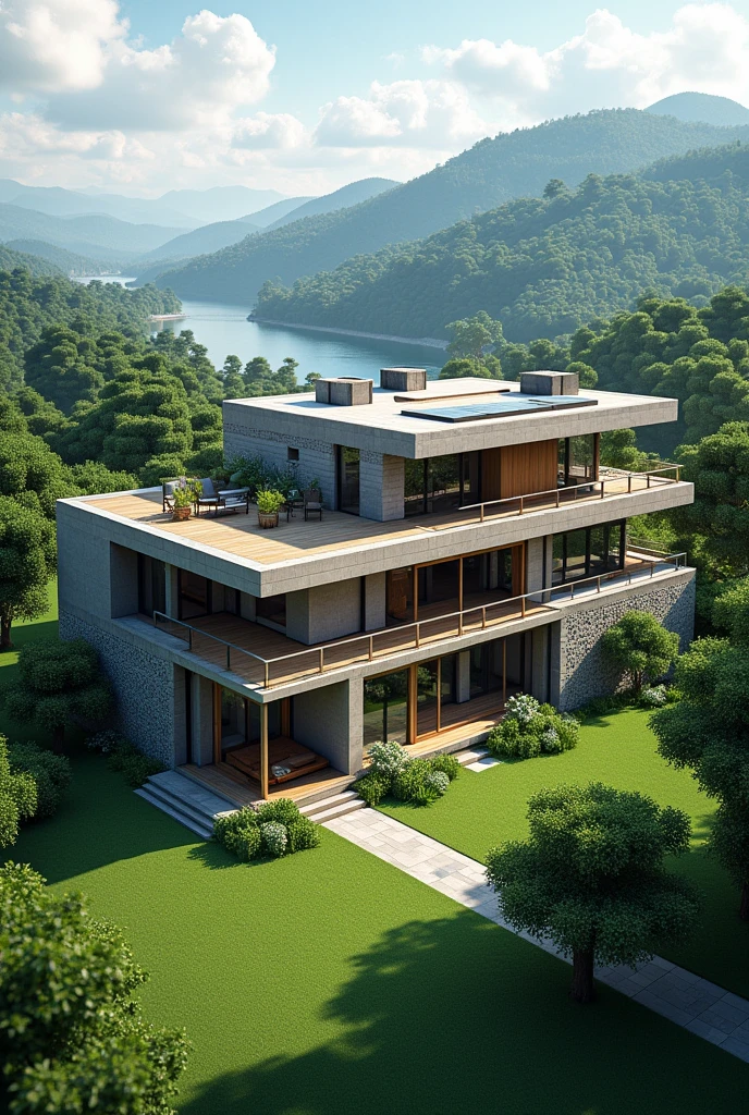 I want a modern Minecraft house in the US style.