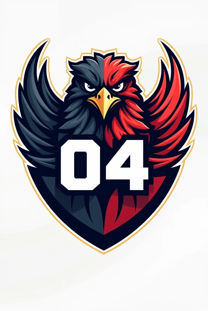 Sports Hawks logo combined with number 04 for soccer jersey