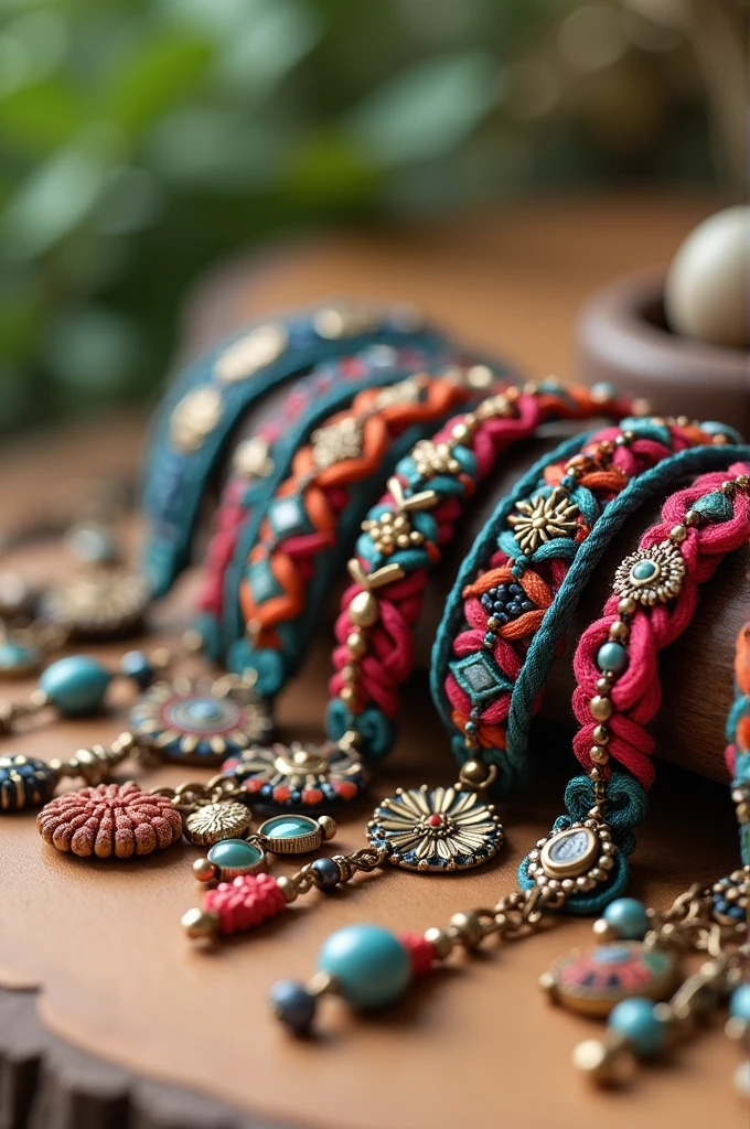 Thread bracelets with charms