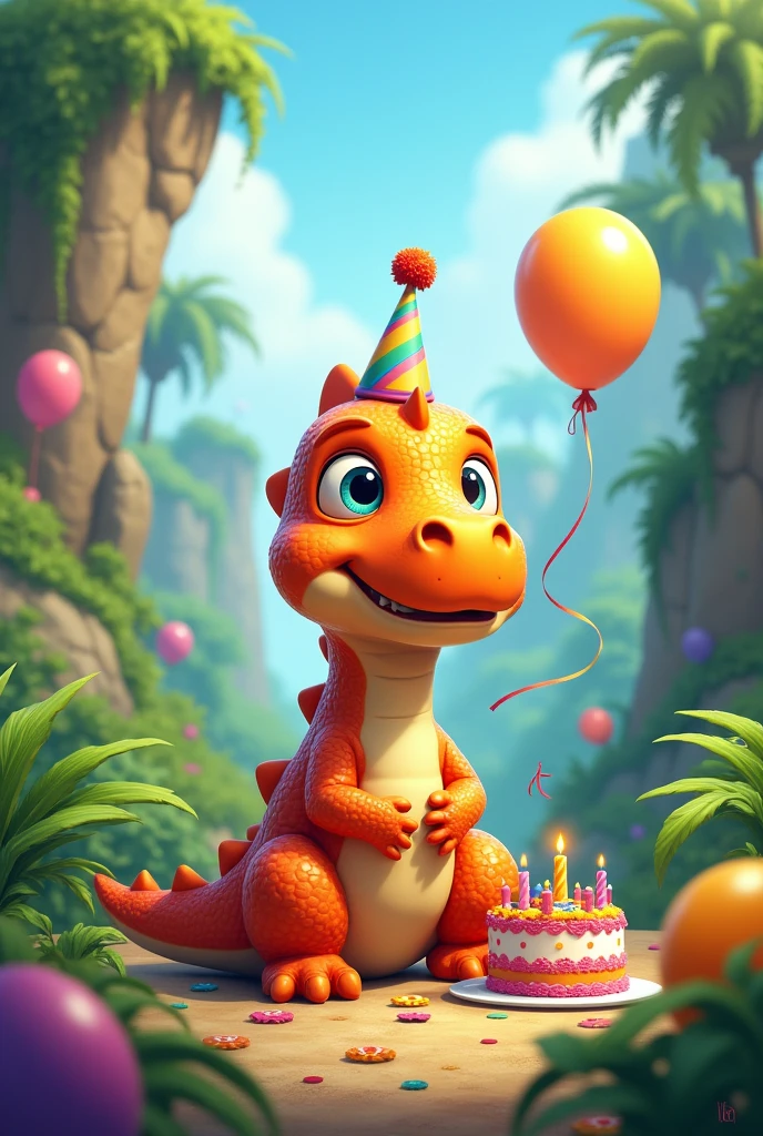 Baby dinosaur birthday background