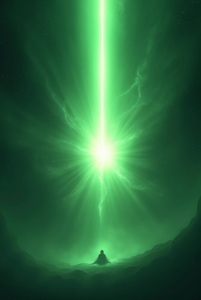 create a ray of healing and truth, with green light being emanated to the entire cosmos