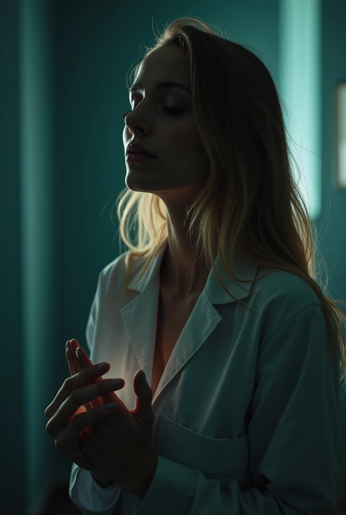 Make a Twitter profile photo showing dark side os medicos " a girl fulfilling her sex desires and money with senior medical student and teachers"