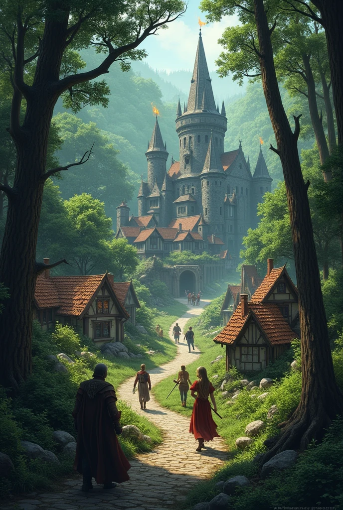 DUNGEONS AND DRAGONS, SMALL TOWN, In the middle of the forest, BATTLE MAP