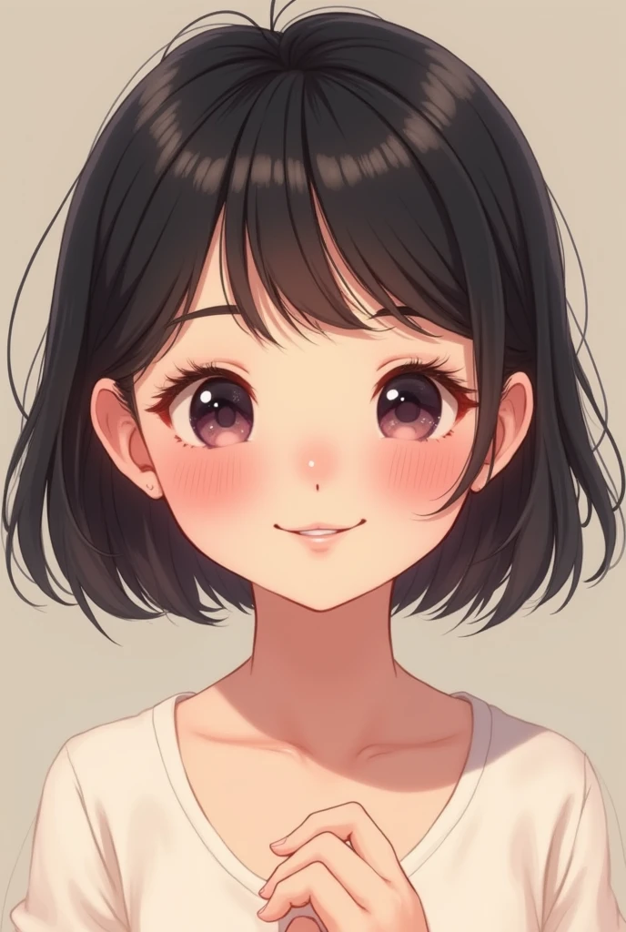 Cute Korean girl with bangs 