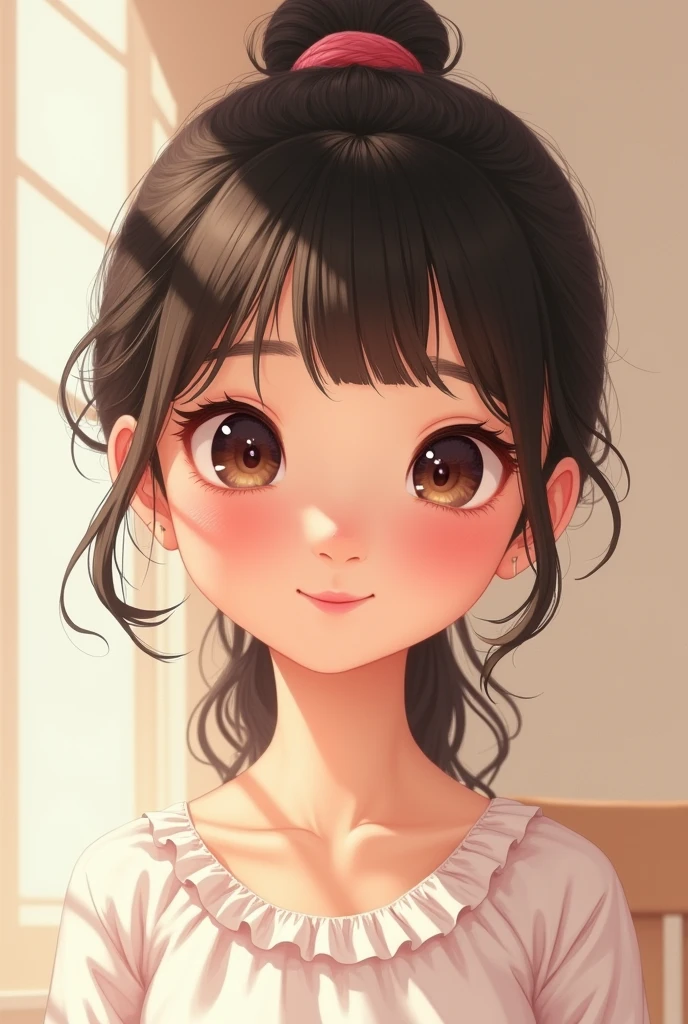 Cute Korean girl with human bangs