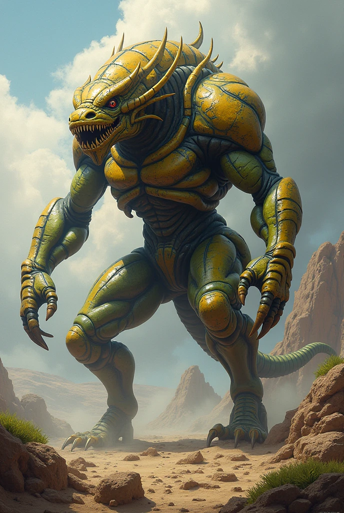 Humangasaur and crasshopper fusion