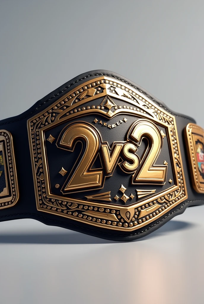 Create a champion belt that puts "all☆stars 2vs2"  ultra realistic, without someone carrying it 